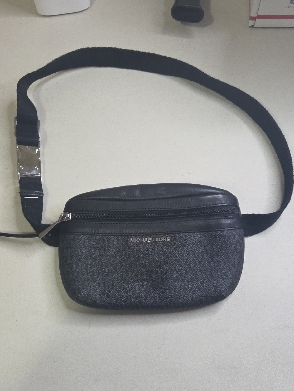Michael Kors Black and Dark Gray Womens Belt Bag
